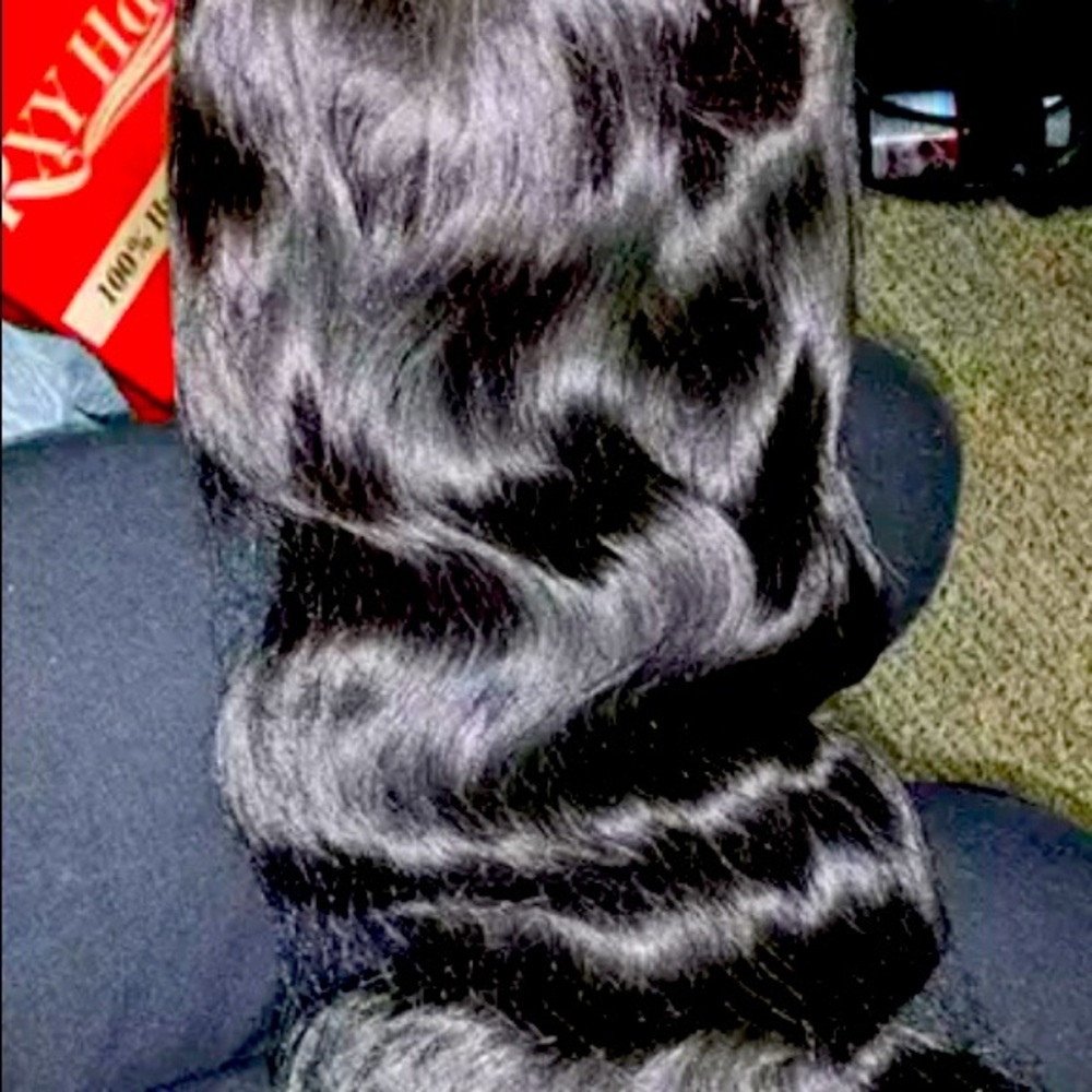 U part human hair wig, 180 , natural black..24”